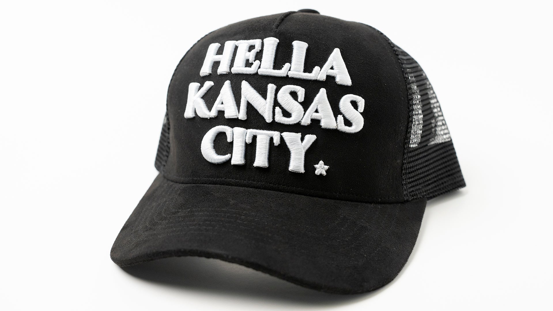Black Suede Trucker Hat – hellakansascity