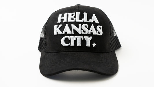 Black Suede Trucker Hat