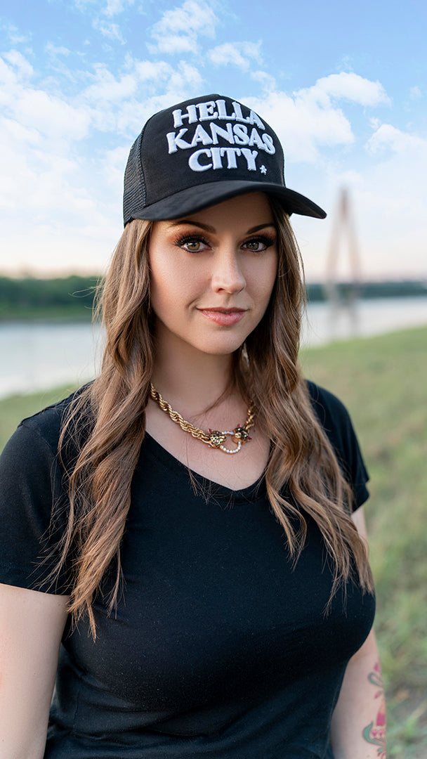Black Suede Trucker Hat